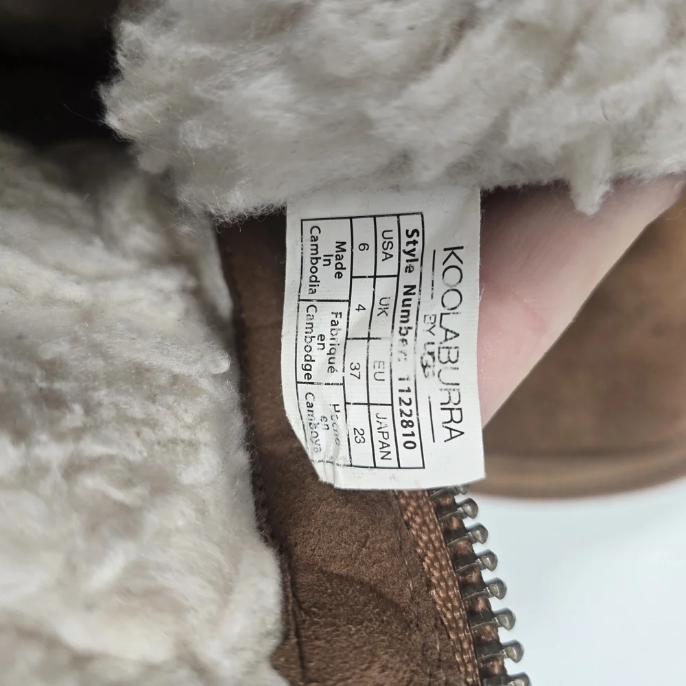 Koolaburra Chestnut Boots with Plush White Lining